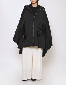 BLACK PADDED PONCHO