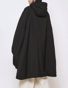 BLACK PADDED PONCHO