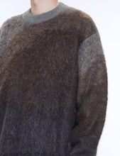 Load image into Gallery viewer, BROWN CREAM GRADATION MOHAIR KNIT PULLOVER
