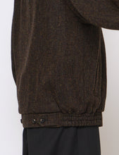 Load image into Gallery viewer, DARK BROWN TWEED ZIP UP BLOUSON
