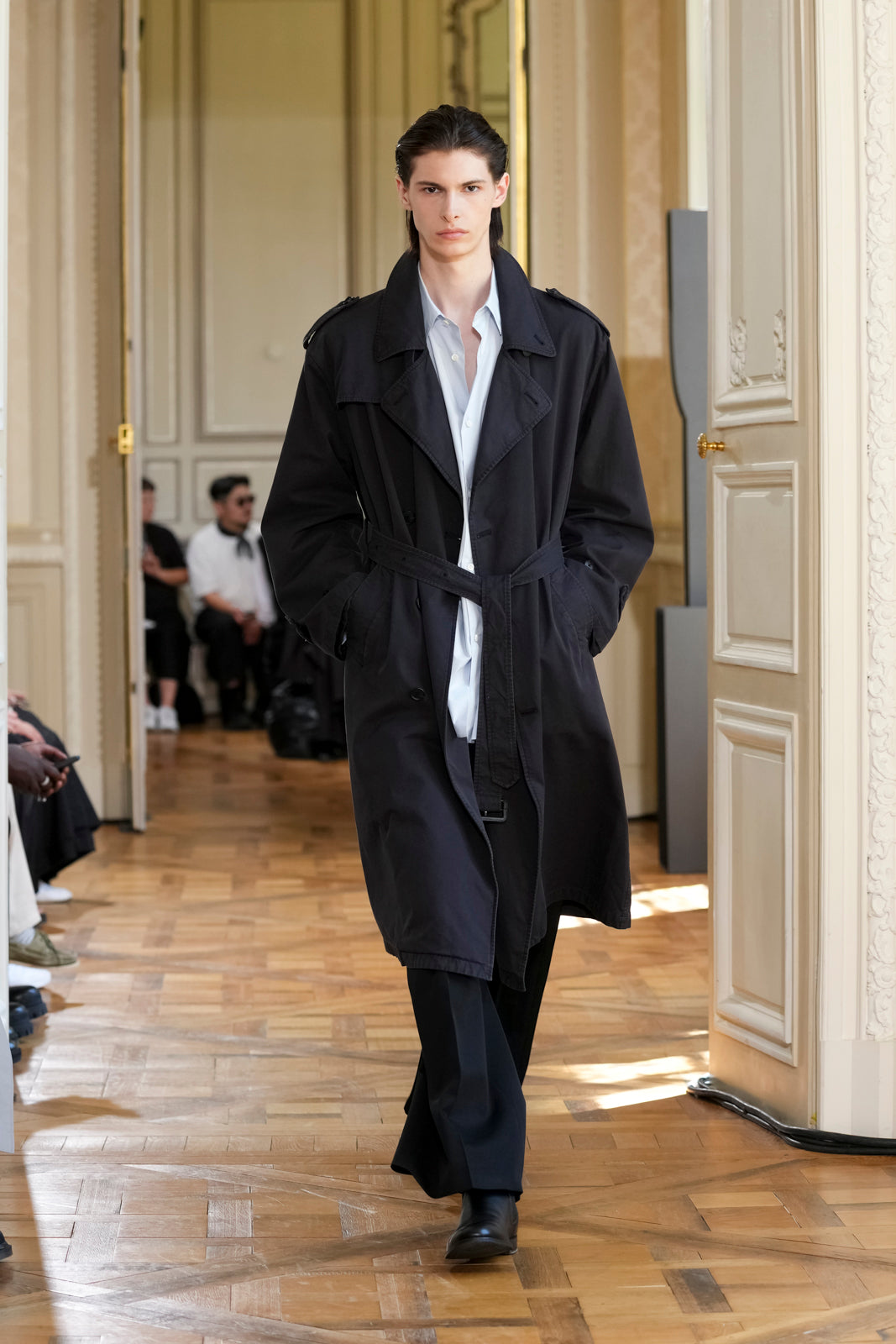 SAX COTTON SILK OVERSIZED REGULAR COLLAR SHIRT