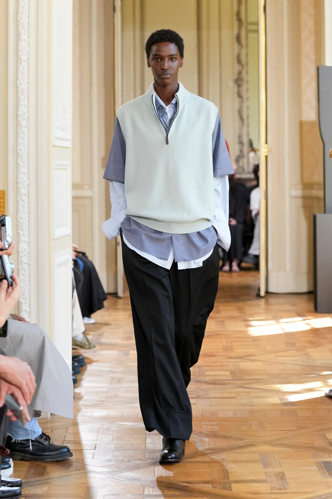 OFF BLUE SUVIN COTTON OVERSIZED REGULAR COLLAR SHIRT