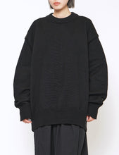 Load image into Gallery viewer, BLACK COTTON CONTRAST STITCH LONG SLEEVE KNIT
