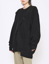 Load image into Gallery viewer, BLACK CROSSOVER LONG SLEEVE KNIT
