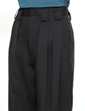 Load image into Gallery viewer, BLACK DOUBLE WIDE TROUSERS
