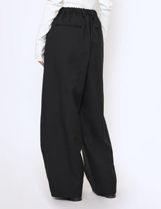 BLACK EASY WIDE TROUSERS