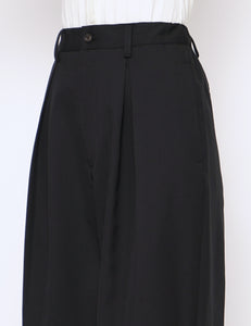 BLACK EASY WIDE TROUSERS