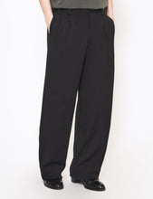 Load image into Gallery viewer, BLACK HIGH STRETCH WIDE KNIT TROUSERS
