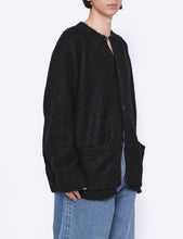Load image into Gallery viewer, BLACK KID MOHAIR KNIT CARDIGAN
