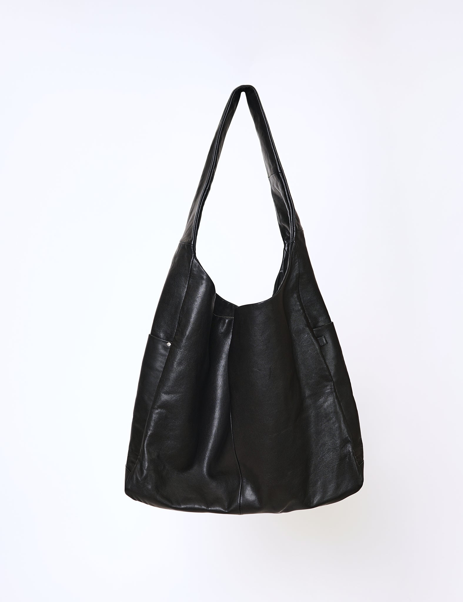 BLACK LEATHER SHOULDER BAG
