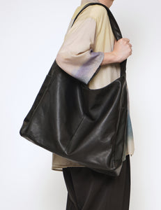 BLACK LEATHER SHOULDER BAG