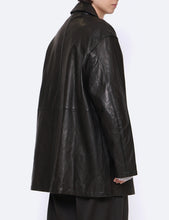 Load image into Gallery viewer, BLACK LEATHER ZIP JACKET
