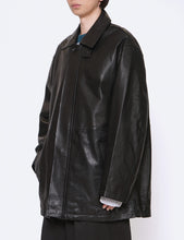 Load image into Gallery viewer, BLACK LEATHER ZIP JACKET
