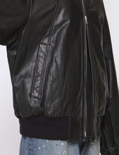 Load image into Gallery viewer, BLACK LEATHER ZIP SHORT JACKET
