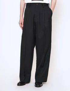 BLACK LONG WIDE TROUSERS