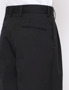 BLACK LONG WIDE TROUSERS