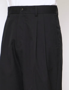 BLACK LONG WIDE TROUSERS