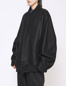 BLACK MELTON STUDIUM JACKET