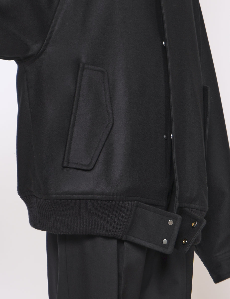 BLACK MELTON STUDIUM JACKET