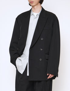 BLACK OVERSIZED DOUBLE BREASTED JACKET