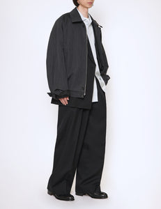 BLACK LONG WIDE TROUSERS