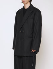 Load image into Gallery viewer, BLACK OVERSIZED PEAK LAPEL JACKET
