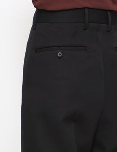 BLACK WIDE TAPERED TROUSERS