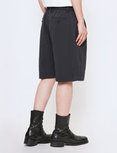 Load image into Gallery viewer, BLACK WINDPROOF NYLON WIDE EASY SHORT TROUSERS
