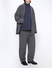 Load image into Gallery viewer, BLUE GREY GRADATION PLEATS TWO TUCK TROUSERS
