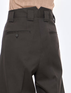 DARK CHARCOAL DOUBLE WIDE TROUSERS