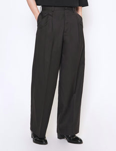 DARK CHARCOAL LONG WIDE TROUSERS