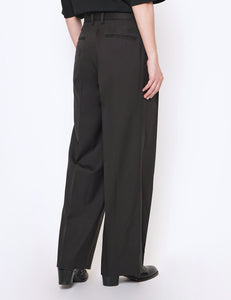 DARK CHARCOAL LONG WIDE TROUSERS