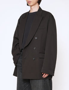 DARK CHARCOAL OVERSIZED DOUBLE BREASTED JACKET