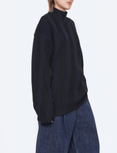 Load image into Gallery viewer, DARK NAVY OBLIQUE PATTERNED LONG SLEEVE KNIT
