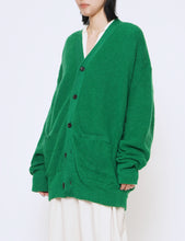 Load image into Gallery viewer, GREEN EXTRA FINE KID MOHAIR CARDIGAN
