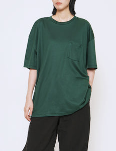 GREEN OVERSIZED LYOCELL POCKET TEE