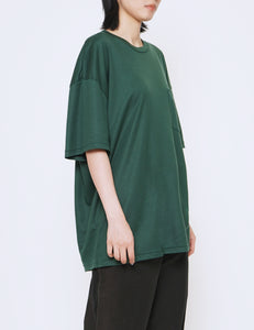 GREEN OVERSIZED LYOCELL POCKET TEE