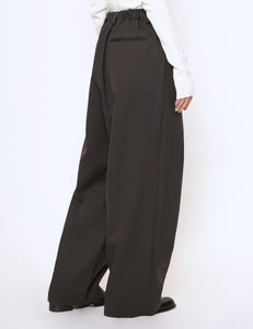 GREY KHAKI EASY WIDE TROUSERS