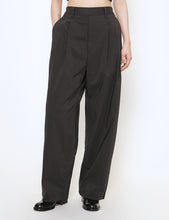 Load image into Gallery viewer, GREY KHAKI WINDPROOF NYLON EASY WIDE TROUSERS

