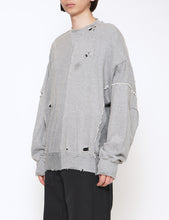 Load image into Gallery viewer, GREY OVERSIZED RECONSTRUCTION LONG SLEEVE SWEAT
