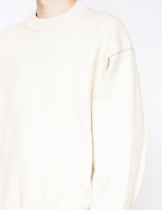 OFF WHITE COTTON CONTRAST STITCH LONG SLEEVE KNIT