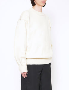 OFF WHITE COTTON CONTRAST STITCH LONG SLEEVE KNIT