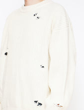 Load image into Gallery viewer, OFF WHITE MILLED DAMAGE LONG SLEEVE KNIT
