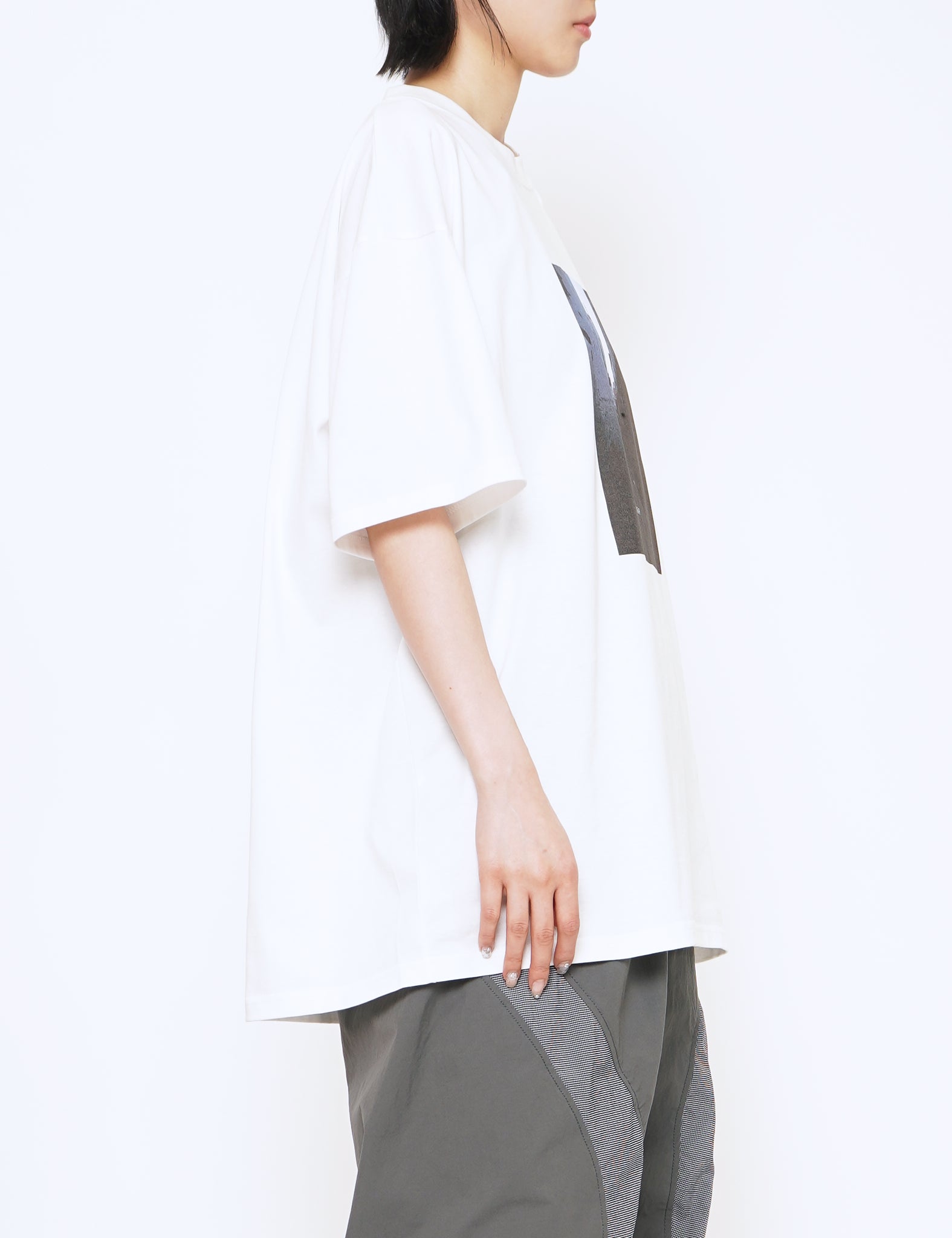 WHITE SUPERIOR PIMA PRINT TEE -SHOOT-