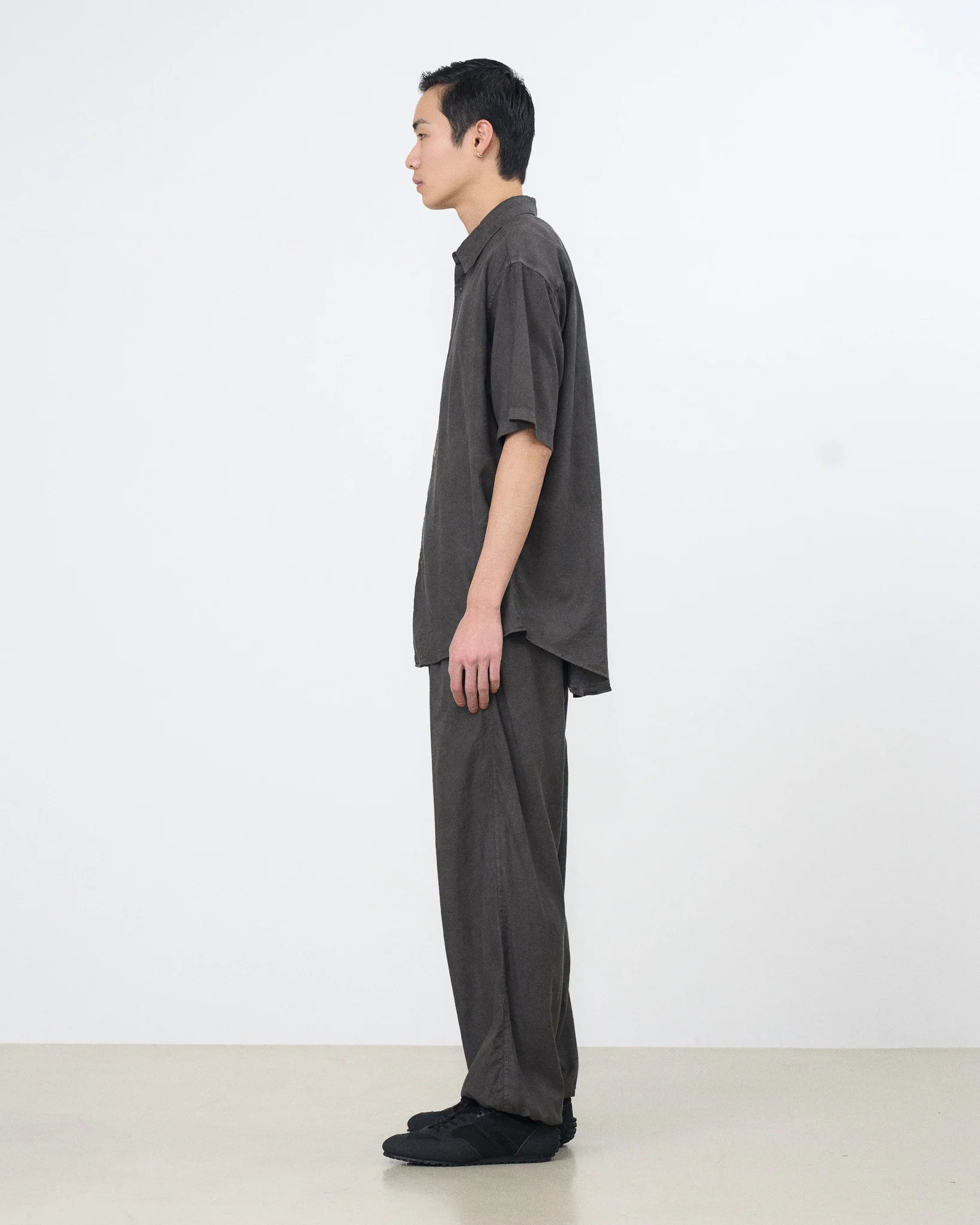 CARBON COTTON SILK GARMENT-DYED LOOSED SHIRT