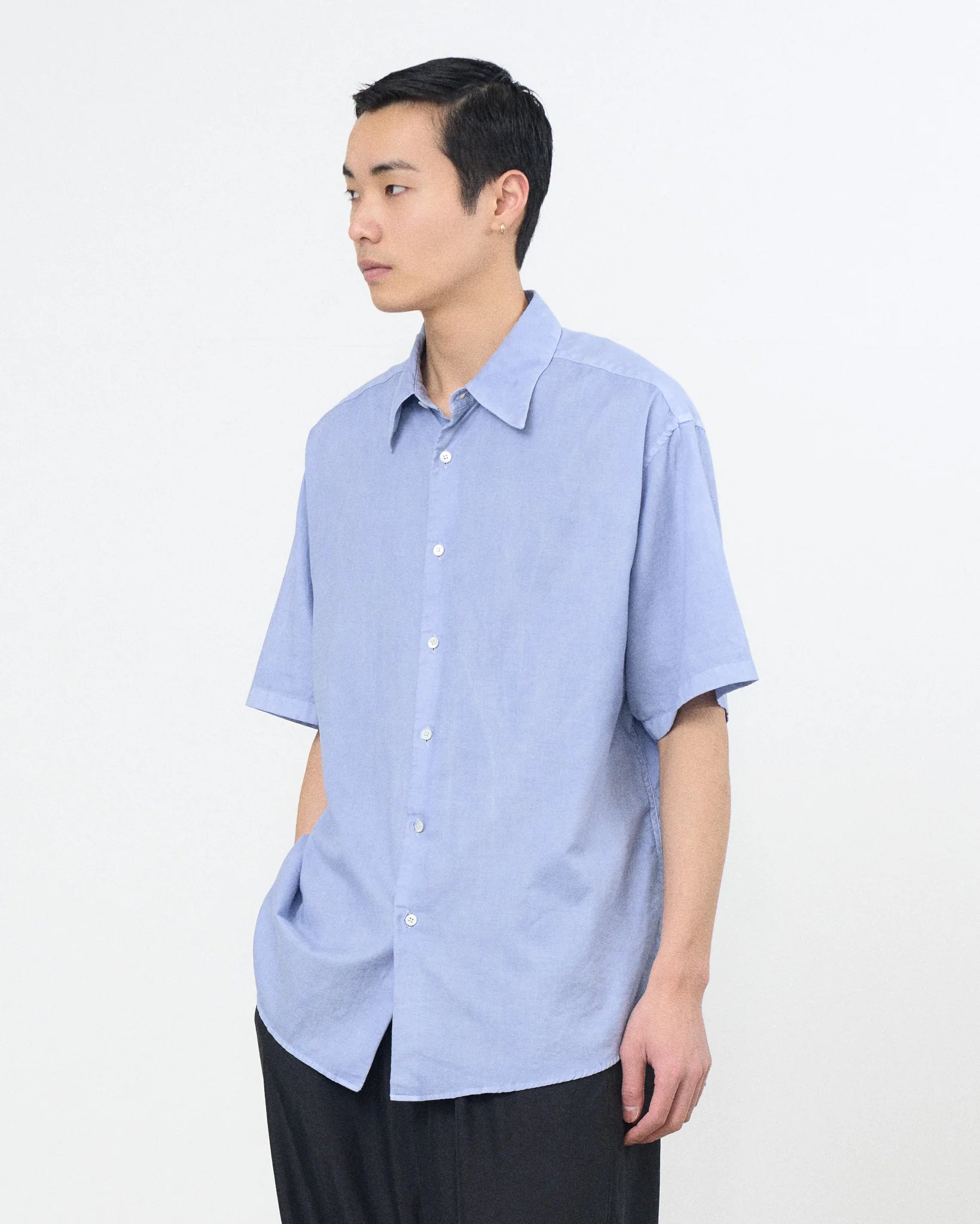 SAXE COTTON SILK GARMENT-DYED LOOSED SHIRT