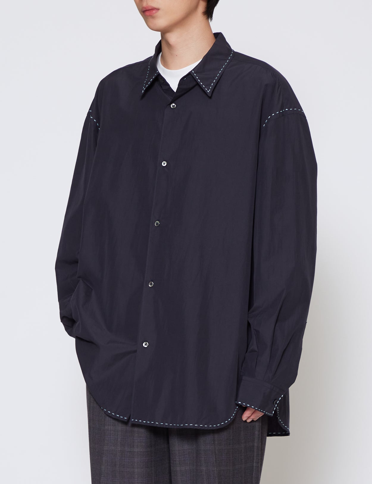 URU NAVY ATELIER MADE LONG SLEEVE SHIRTS TYPE B – GRAPH LAYER