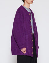Load image into Gallery viewer, PURPLE BALLOONED SLEEVES CARDIGAN
