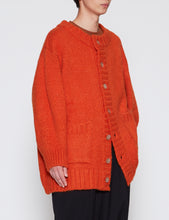 Load image into Gallery viewer, ORANGE BALLOONED SLEEVES CARDIGAN
