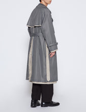 Load image into Gallery viewer, DUSTY GREEN NYLON LAYERED TRENCH COAT
